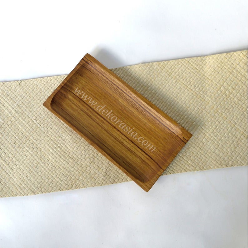 Teak Wood Rectangle Tray Size 9.8 to 15.8 inches